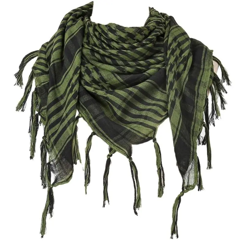 652F Desert Shemagh Scarf Soft Fringed Arab Headscarf Unisex Keffiyeh Bandana Unisex Headwrap Arabian Scarf Head Covering