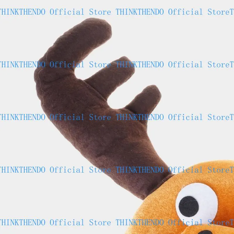 652F Soft Plush Moose Hat Lovely Animal Design Reindeer Hat Perfect for Children and Adults Winter Wear Festival Headpiece