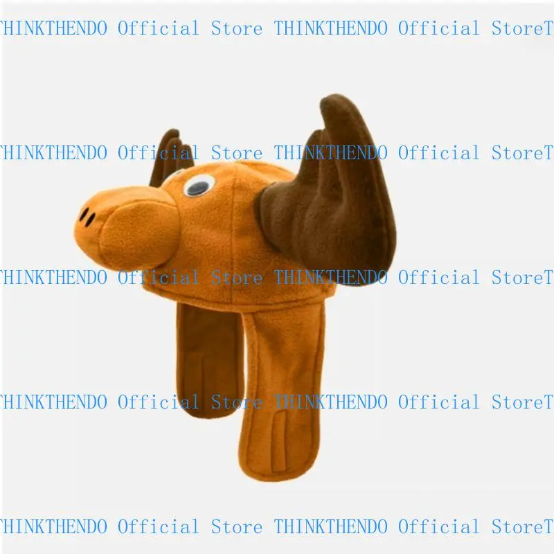 652F Soft Plush Moose Hat Lovely Animal Design Reindeer Hat Perfect for Children and Adults Winter Wear Festival Headpiece