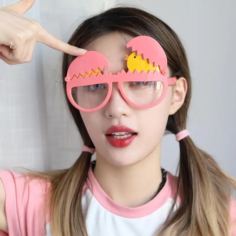 652F Rabbit Glasses Easter Party Costume Pretend Eyewear Party Fun Punk Photo Props Cool Party Bar Glasses Nightclub