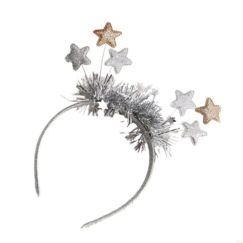 652F Star Blingbling Headband Christmas Headwear Christmas Party Photo Props Christmas Party Headwear Cosplay Accessories