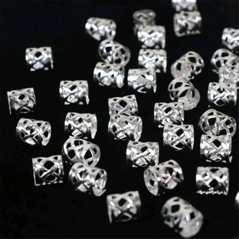 652F 100PCS Hair Braid Dreadlock Beads Cuffs Clips Braid Spirals Braid Hair Extension for Accessories Hair Rings Mixing Color