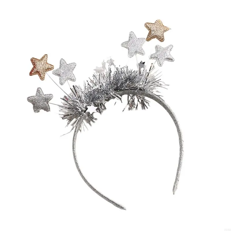 652F Star Blingbling Headband Christmas Headwear Christmas Party Photo Props Christmas Party Headwear Cosplay Accessories