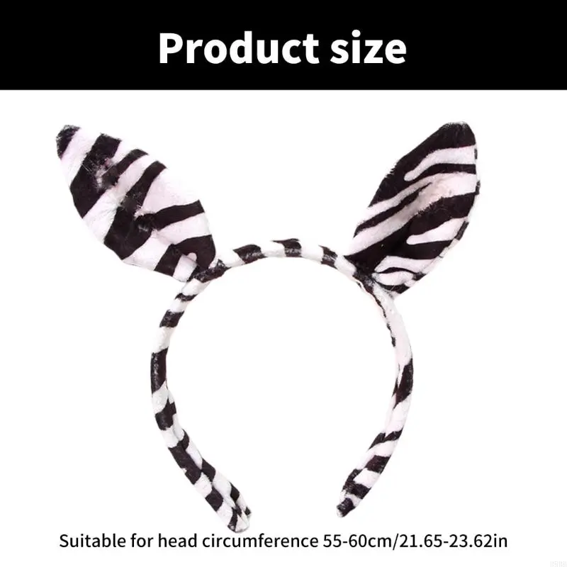 652F Zebras Hairbands Festive Photo Props Halloween Ear Headbands Party Headpiece Fun Headbands for Music Festivals