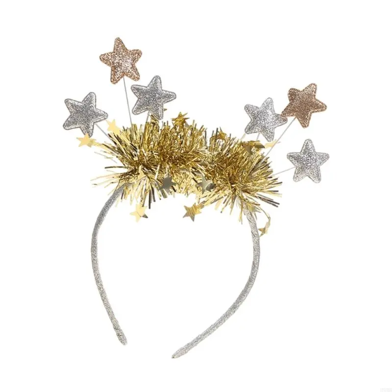 652F Star Blingbling Headband Christmas Headwear Christmas Party Photo Props Christmas Party Headwear Cosplay Accessories