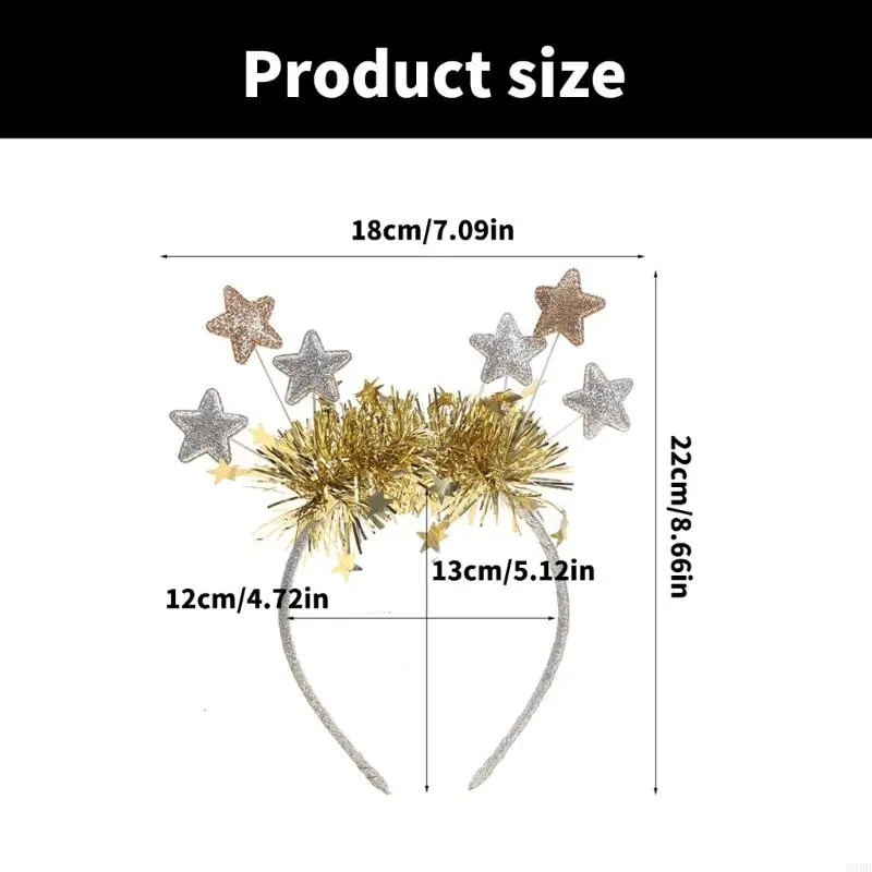 652F Star Blingbling Headband Christmas Headwear Christmas Party Photo Props Christmas Party Headwear Cosplay Accessories