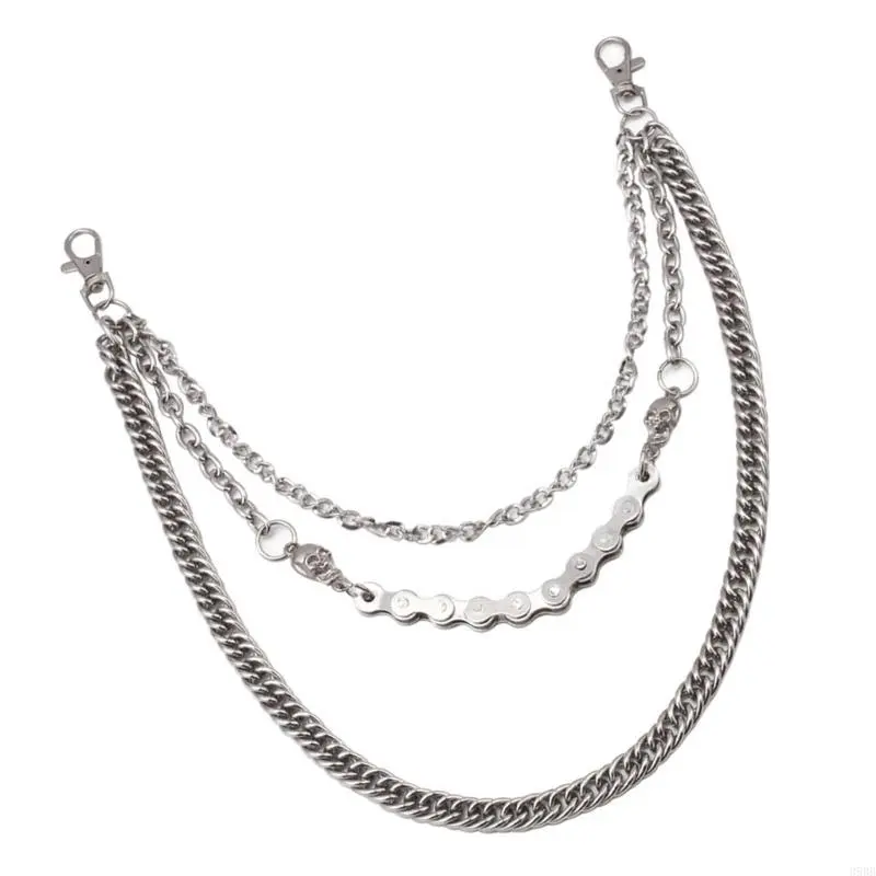 652F Pants Chain Punk Jeans Chain Wallet Jewelry Unisex Trousers Ornamen Aesthetic Halloween Chain for Daily Wear and Parties