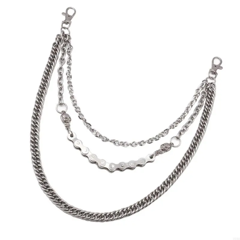 652F Pants Chain Punk Jeans Chain Wallet Jewelry Unisex Trousers Ornamen Aesthetic Halloween Chain for Daily Wear and Parties