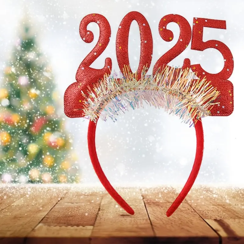 652F New Year Headband Costume Glasses Paper Lenses New Year Party Props Karaoke Party Props Cosplay Accessories