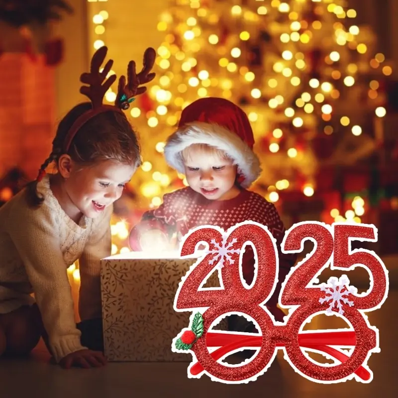 652F New Year Headband Costume Glasses Paper Lenses New Year Party Props Karaoke Party Props Cosplay Accessories