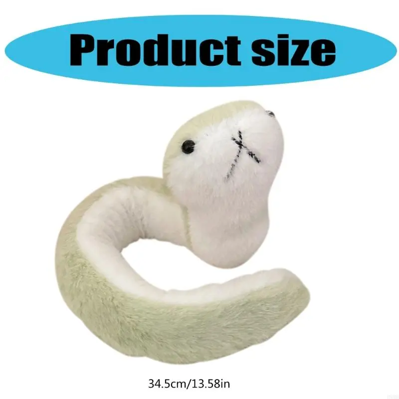 652F Stuffed Snake Toy Plush Green Bendable Figure Anime for Chinese New Year 2025 Spring Festival Throw Pillow