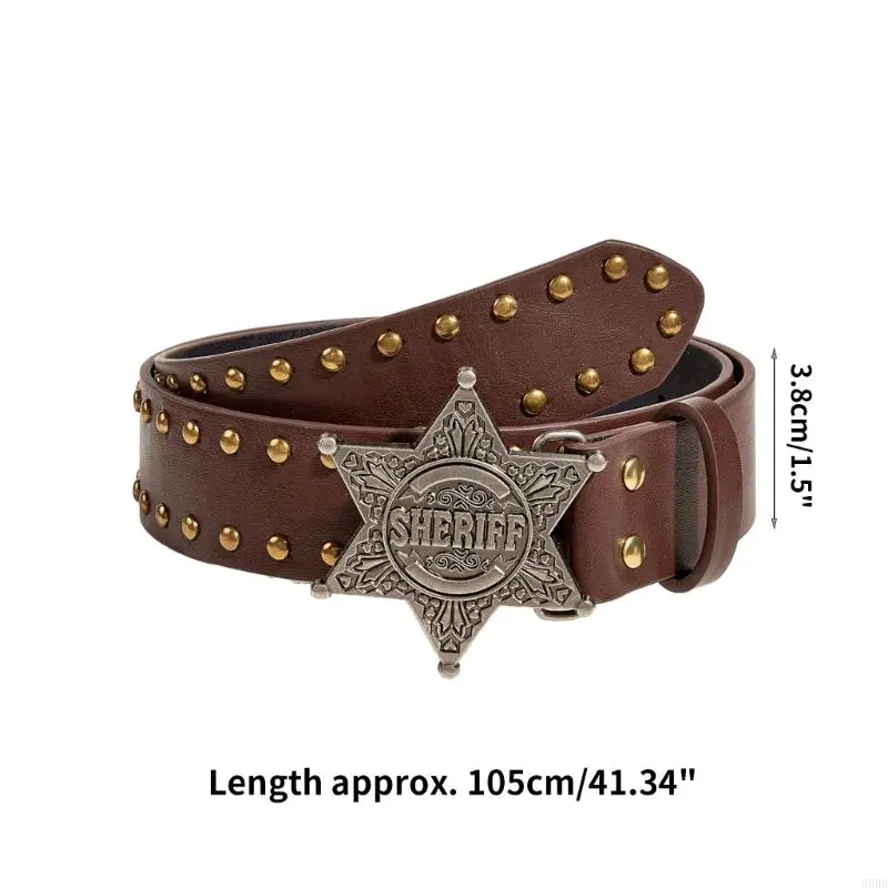 39BB European and American Snap Belt Women Star Rivets Punk Wide Belts Western Belts Jeans Pants Dresses Belts with Buckles