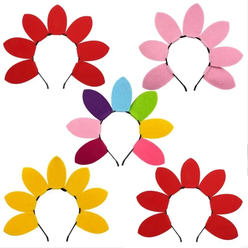 652F Summer Hair Hoop Headwear for Floral Party Headband Birthday Party Theme Floral Gathering