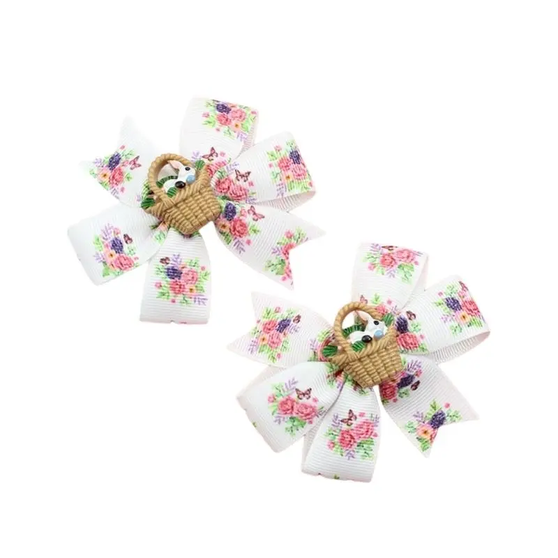 39BB Easter Rabbit Egg Basket Hair Clip Hair Accesories For Festival Celebrations