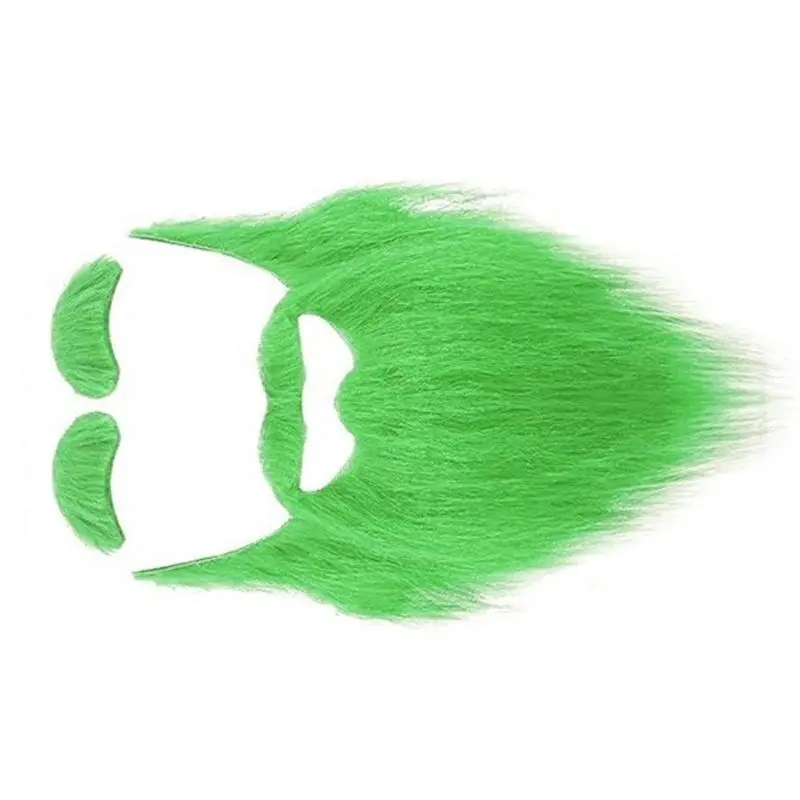 652F Realistic Mustaches Beards Eyebrows Set Patricks Day Costume Accessories for Irish Festival Parties Halloween Christmas