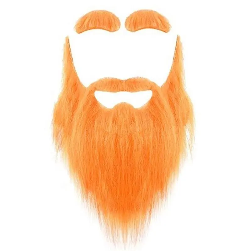 652F Realistic Mustaches Beards Eyebrows Set Patricks Day Costume Accessories for Irish Festival Parties Halloween Christmas