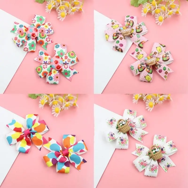 39BB Easter Rabbit Egg Basket Hair Clip Hair Accesories For Festival Celebrations