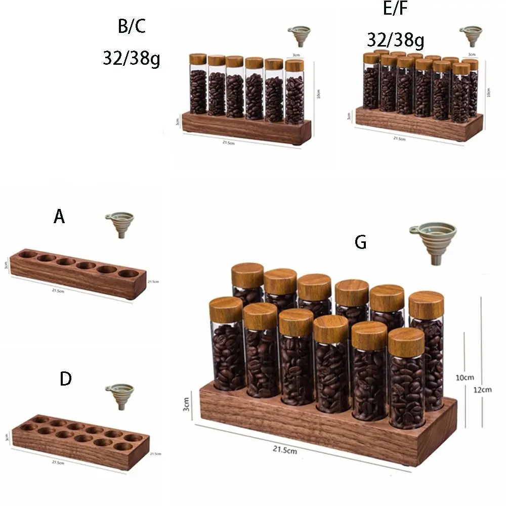 Walnut Wood Coffee Beans Storage Container Portable Convenient Tea Tube Display Rack With Breathable Lid Tea Tube Bottle Tea