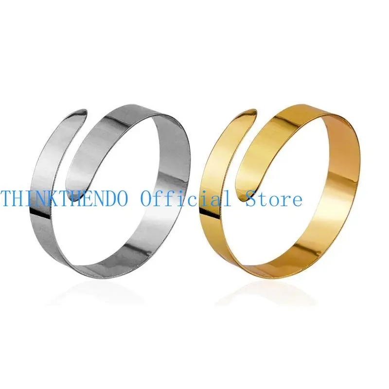 39BB Punk Fashion Wide Coiled Upper Arm Cuff Open Ended Armlet Bracelets