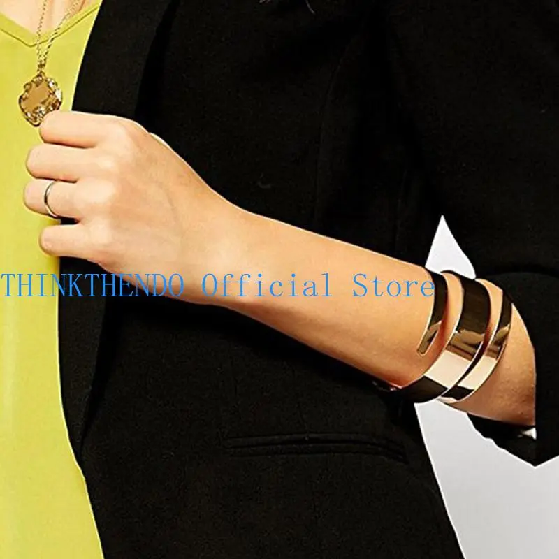 39BB Punk Fashion Wide Coiled Upper Arm Cuff Open Ended Armlet Bracelets
