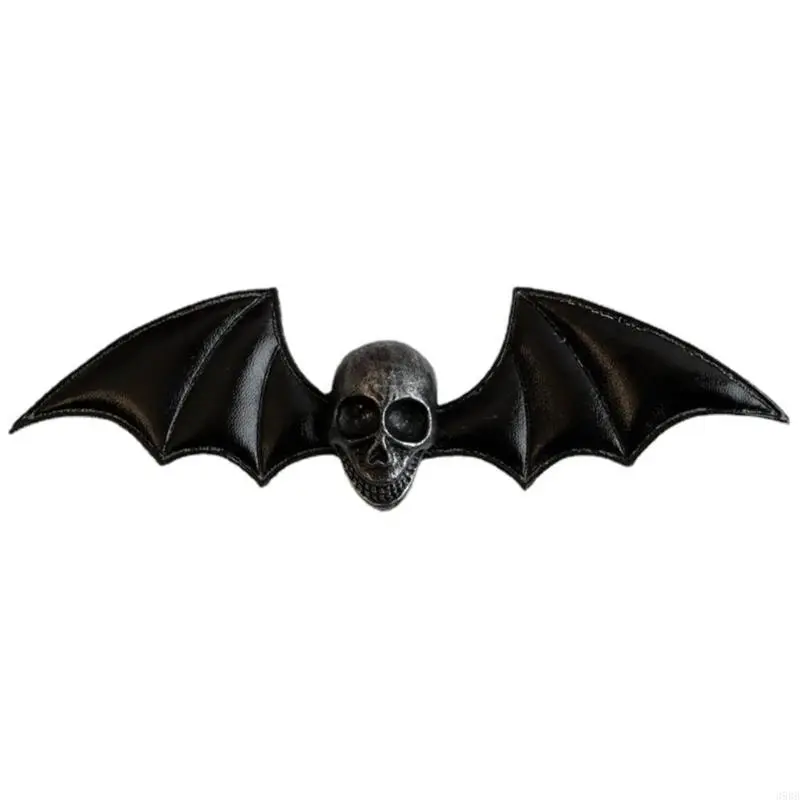 652F Gothic Dark Hair Clip Girls Barrettes Black Hairstyles Devil Wing Hair Clip Skull Gothic Bat Wing Versatile Barrettes