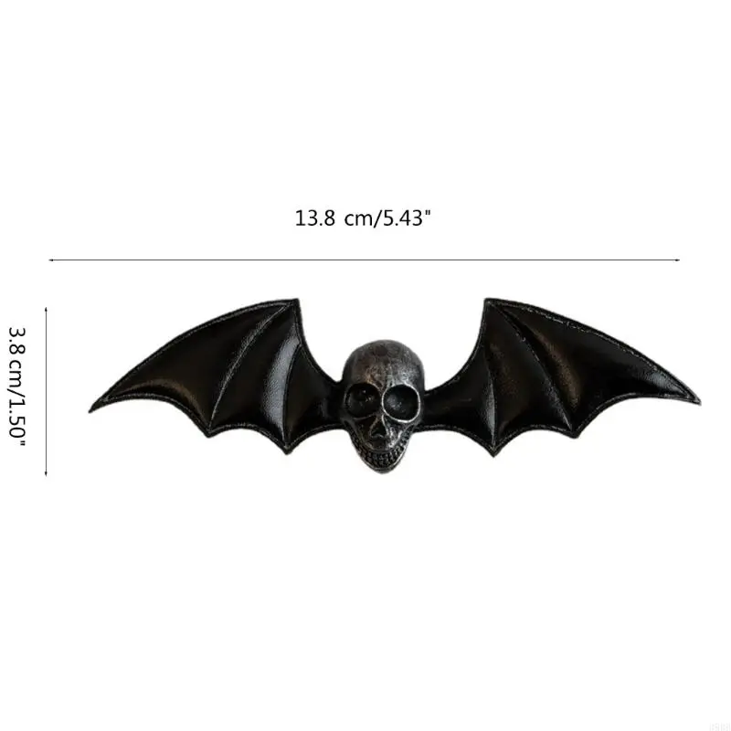 652F Gothic Dark Hair Clip Girls Barrettes Black Hairstyles Devil Wing Hair Clip Skull Gothic Bat Wing Versatile Barrettes