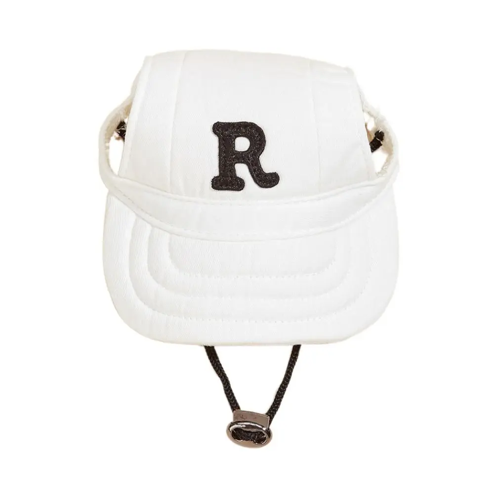 Fashion Embroidered Dog Sport Letter Cap Adjustable with Ear Holes Dog Sun Hat Breathable Puppy Sunscreen Hat Travel