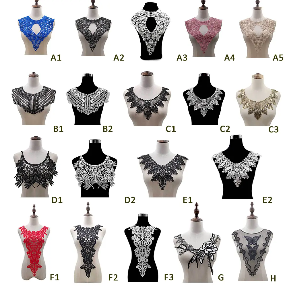 8 Style Flower Collar Neckline DIY Garment Accessories Embroidery Lace Apparel Sewing Fabric
