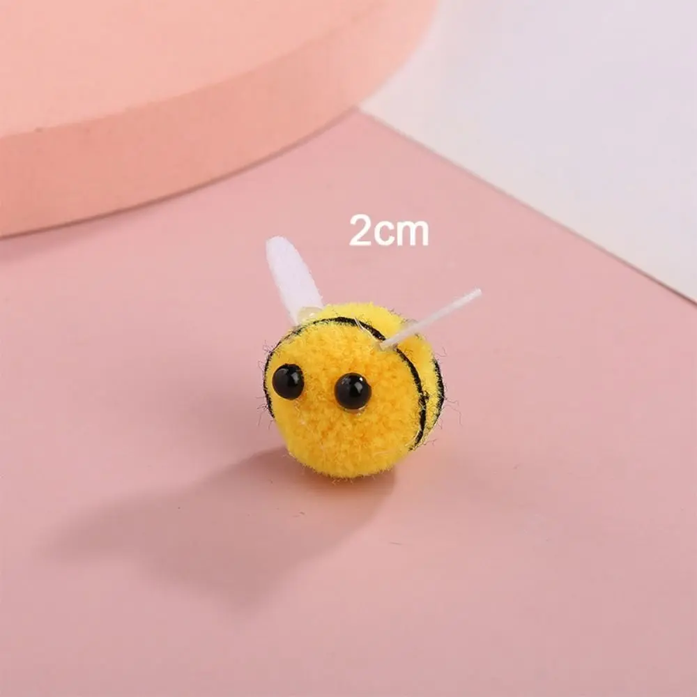 10pcs DIY Yellow Wool Felt Little Bee Felt Ball Cute Artificial Bees Crafts Creative Mini Bee Clothing Decor