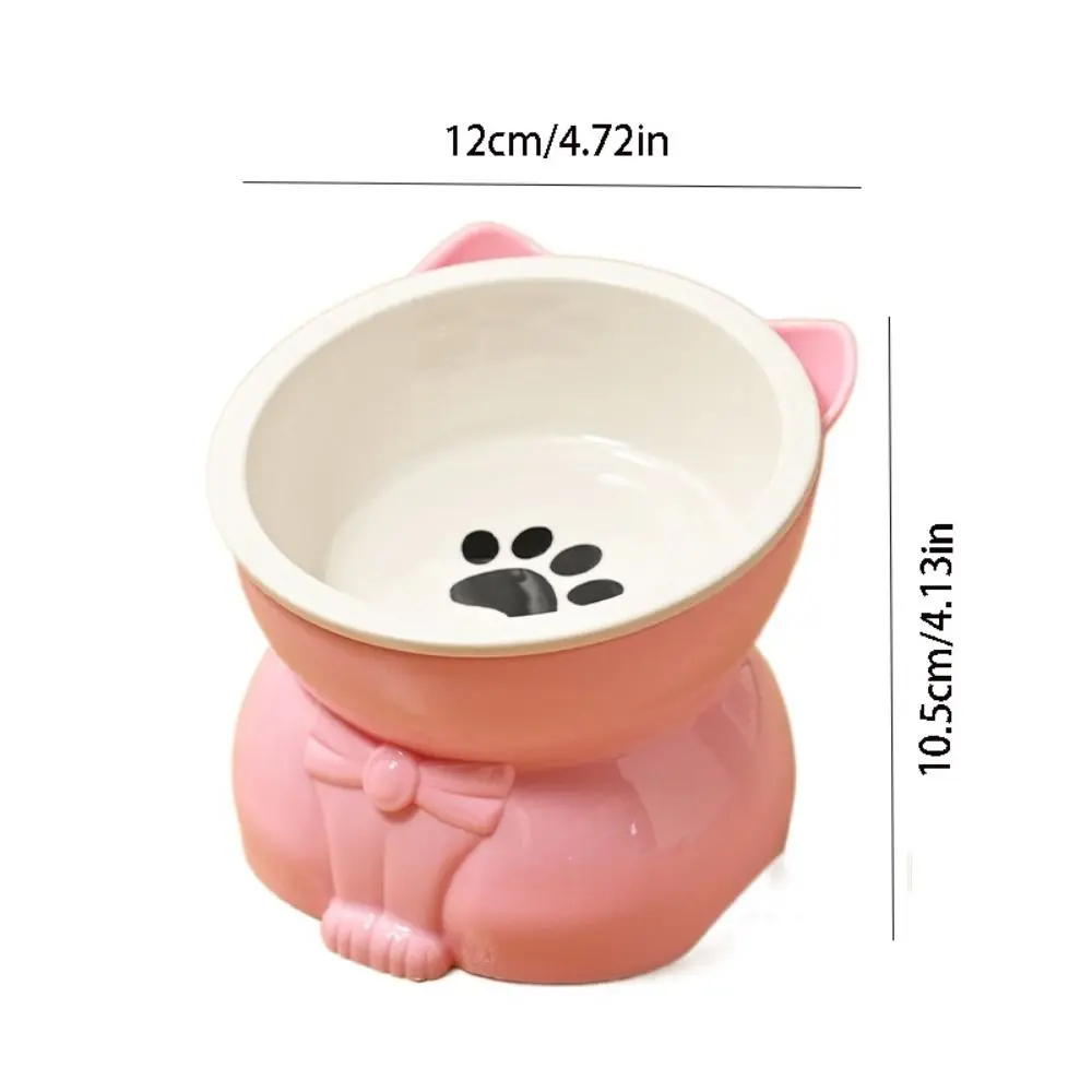 Pet Supplies Ceramic Cat Bowl Creative Cute Pet High Foot Bowl Slanted Mouth Detachable Dog Food Feeding Basin Neck Protection