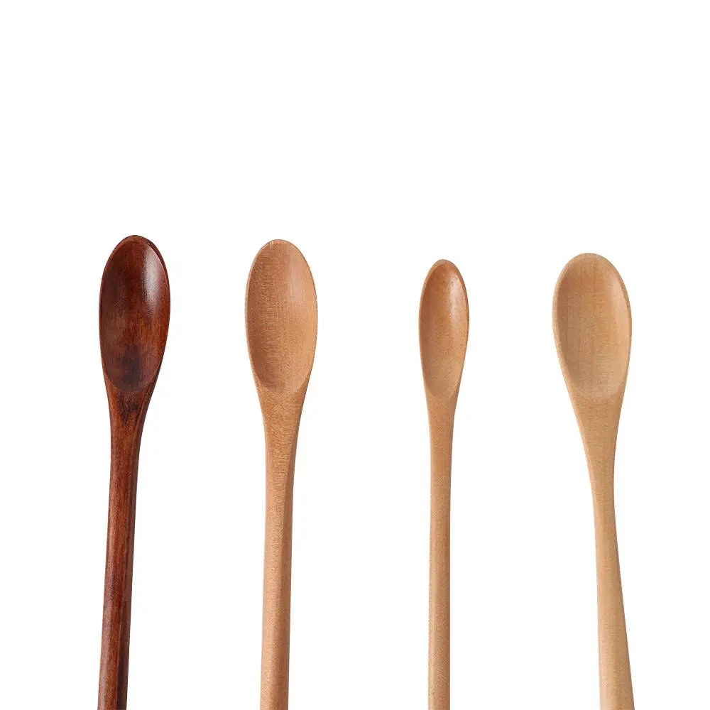 Wooden Cooking Stirring Long Handle Coffee Spoon Tableware Honey Spoon Tea Scoops