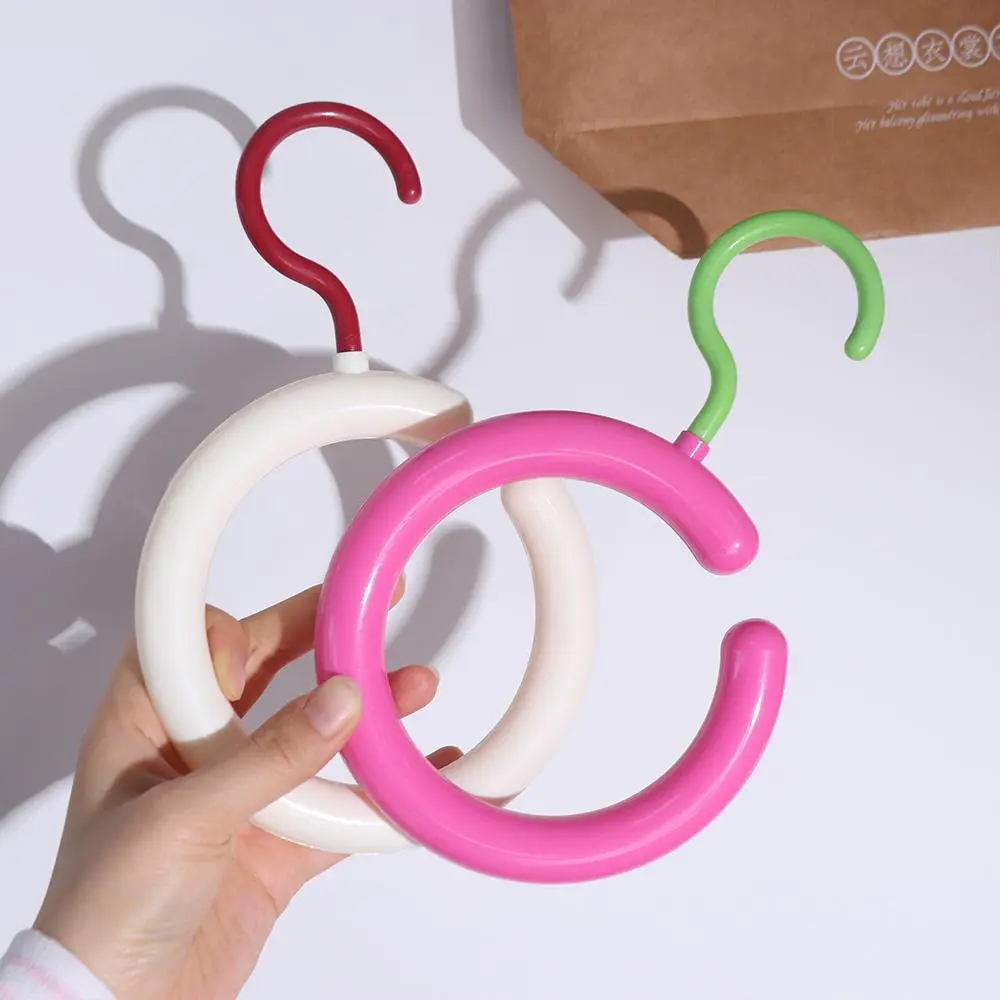 Circular Round Scarf Tie Hanger Ring Hat Rack Clothing Hanger Display Rack Space Saving Clothes Storage Hook Wardrobe