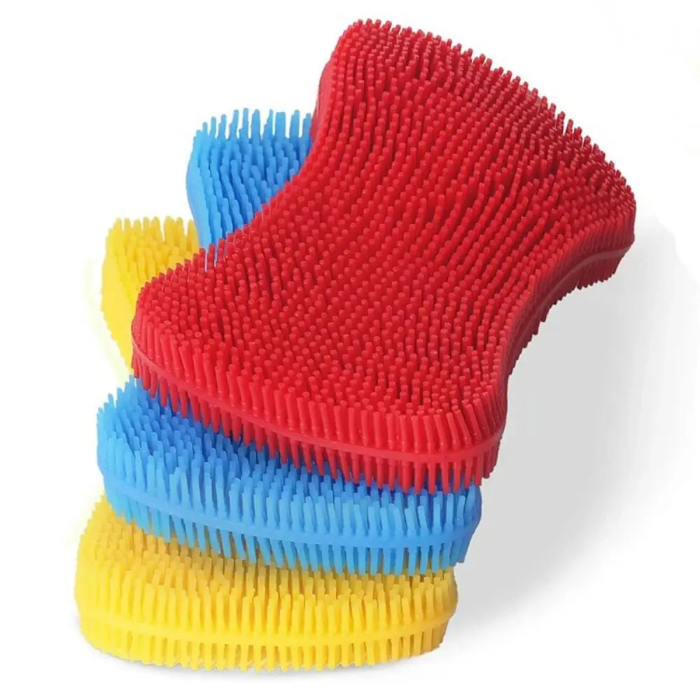Double Sided Silicone Dishwashing Brush Flexible Soft Washing Cleaning Brushes Reusable Cleaning Brush Fruit Vegetable
