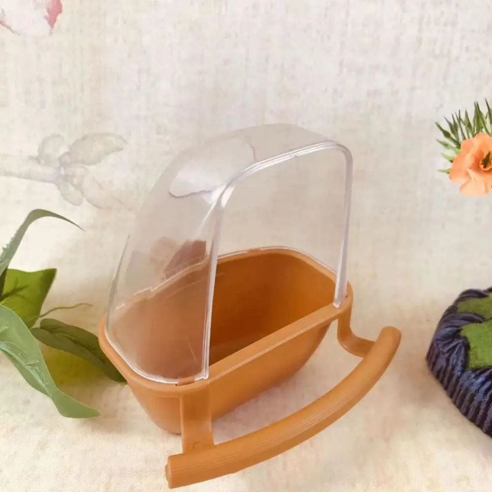 Clear Bird Cage Decor Playing and Eating Fix on Cage Bird Feeder Parrot Supplies Birds Watering Bowl Bird Food Container