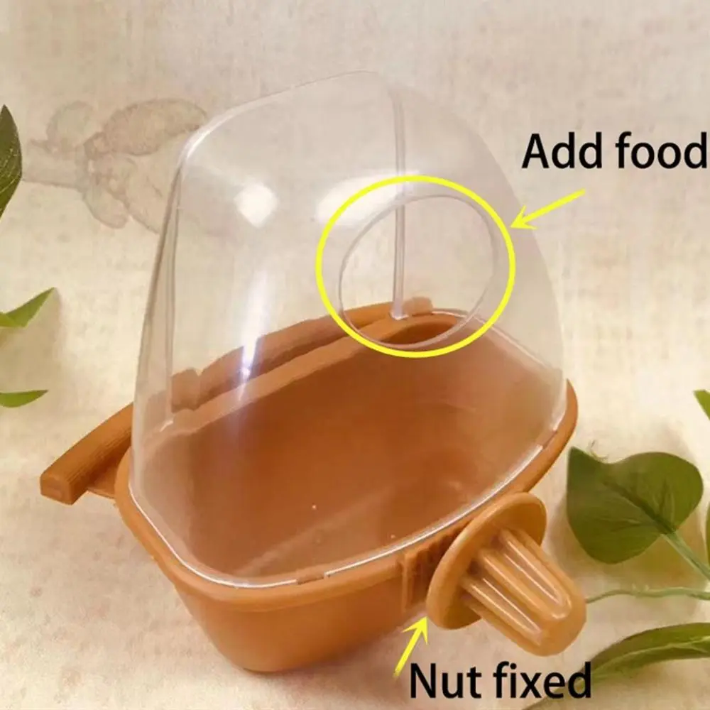 Clear Bird Cage Decor Playing and Eating Fix on Cage Bird Feeder Parrot Supplies Birds Watering Bowl Bird Food Container