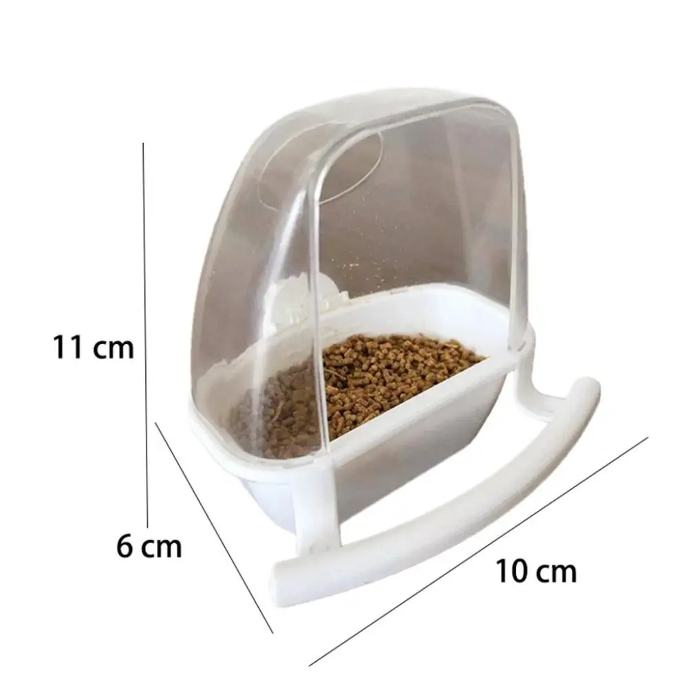 Clear Bird Cage Decor Playing and Eating Fix on Cage Bird Feeder Parrot Supplies Birds Watering Bowl Bird Food Container