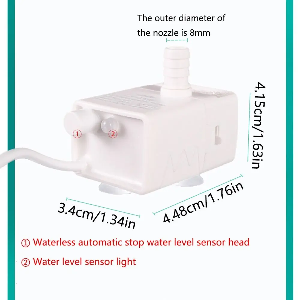 Ultra-quiet Pet Water Dispenser Pump LED Light 5V Mini Submersible Pump Shock-proof Filter Water Fountain Pump Replacement