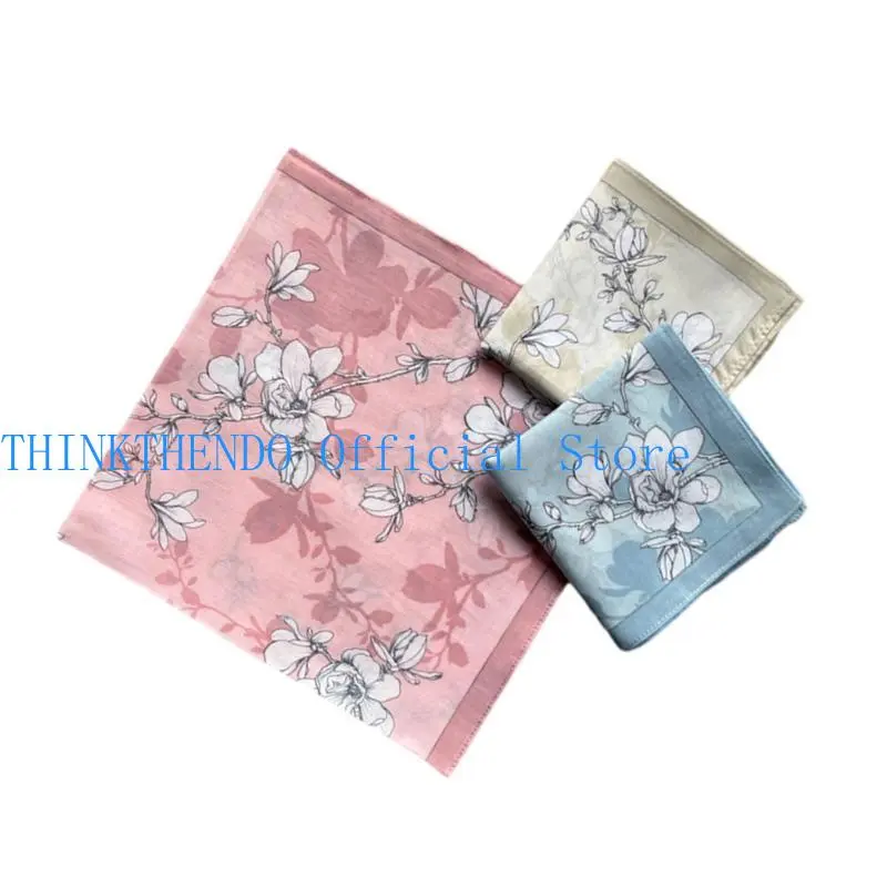 652F Lightweight Colorful Handkerchief Floral Pattern Hankie Washable Chest Towel Pocket Handkerchief for Adult Wedding Party