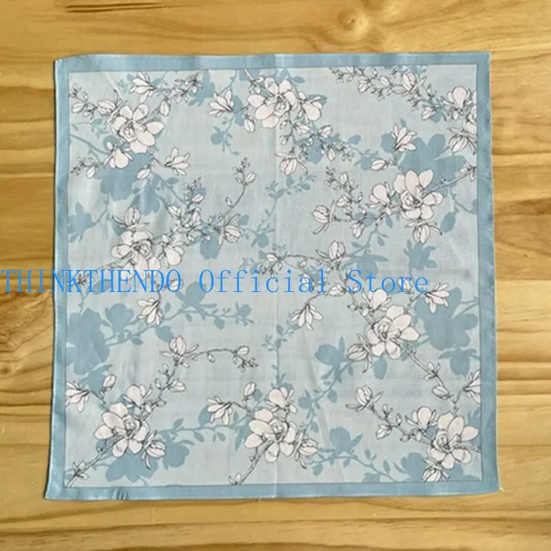 652F Lightweight Colorful Handkerchief Floral Pattern Hankie Washable Chest Towel Pocket Handkerchief for Adult Wedding Party