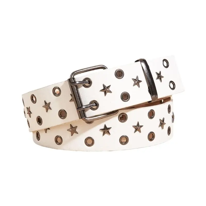 652F Girls Modern Waist Belt for Daily Costume Jewelry Waist Body Jewelry for Party Jeans Grommet Cowboy Chain