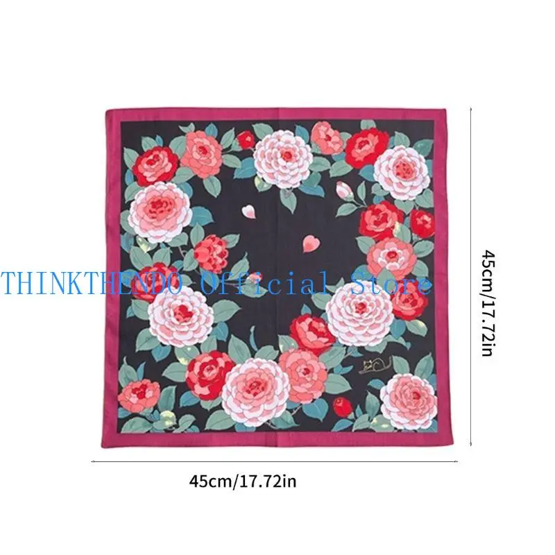 652F Lightweight Colorful Handkerchief Floral Pattern Hankie Washable Chest Towel Pocket Handkerchief for Adult Wedding Party