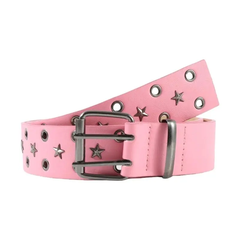 652F Girls Modern Waist Belt for Daily Costume Jewelry Waist Body Jewelry for Party Jeans Grommet Cowboy Chain