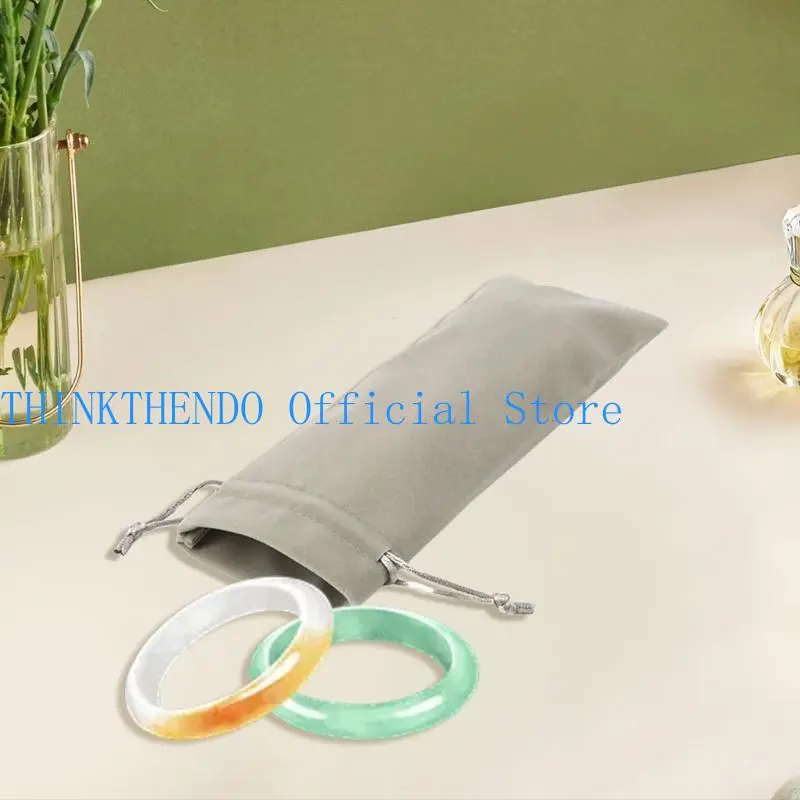 652F Reusable Flannelette Drawstring Bag Breathable Dustproof Storage Great for Travel and Home Jewelry Watch Use