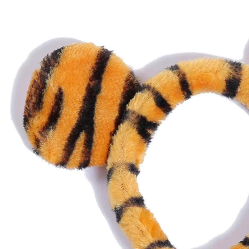 39BB Cosplay Plush Tiger Ears Shape Hairhoop Bowtie and Tail Suit Kids Fancy Costume Novelty Supplies for Halloween Party