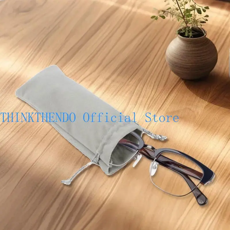 652F Reusable Flannelette Drawstring Bag Breathable Dustproof Storage Great for Travel and Home Jewelry Watch Use