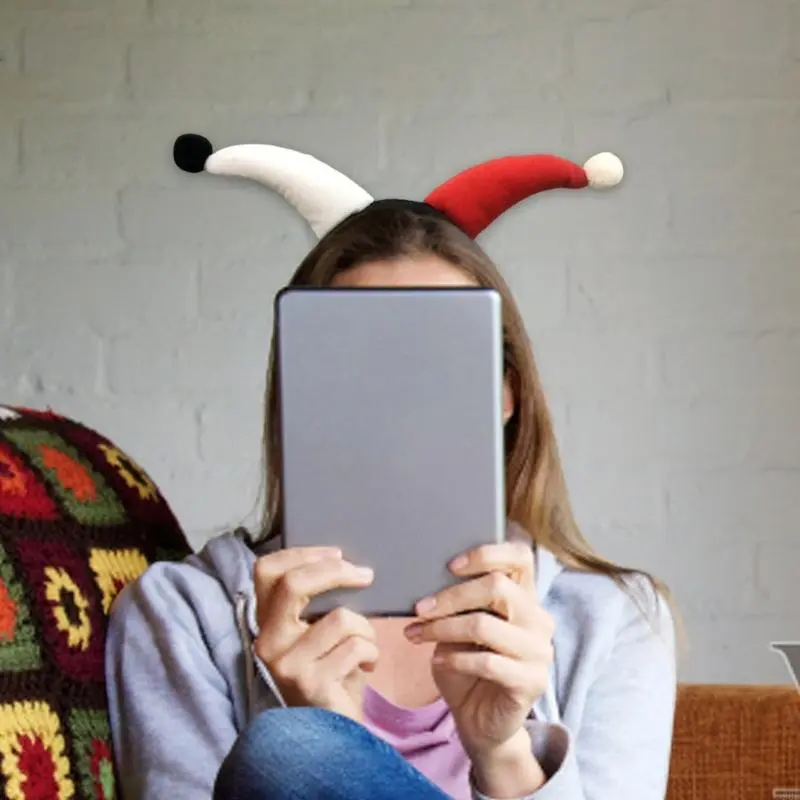 652F Unique Plush Clown Headband for Adults and Kids Perfect for Halloween and Costume Parties with 3D Exaggerated Horns