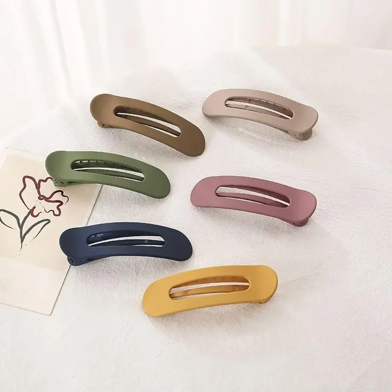 652F Flat Hair Clip Fashion Claw Clip Matte Hair Barrettes Duckbill Clip for All Age Simple Hair Shaping Sectioning Accessory