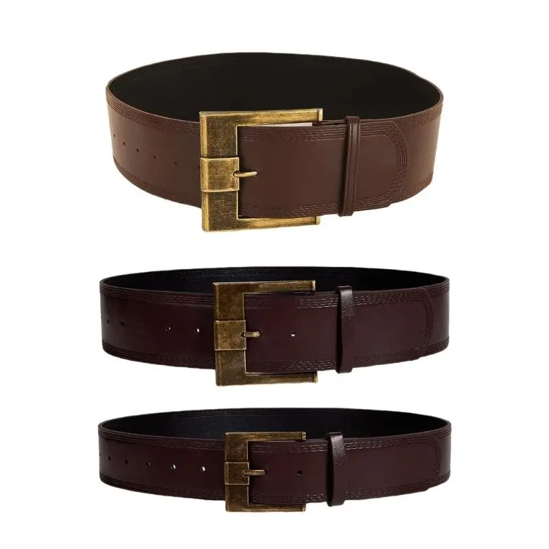 652F Girls Unique Waist Belt for Daily Costume Jewelry Waist Body Jewelry for Party Jeans Wide Belt Cowboy Chain