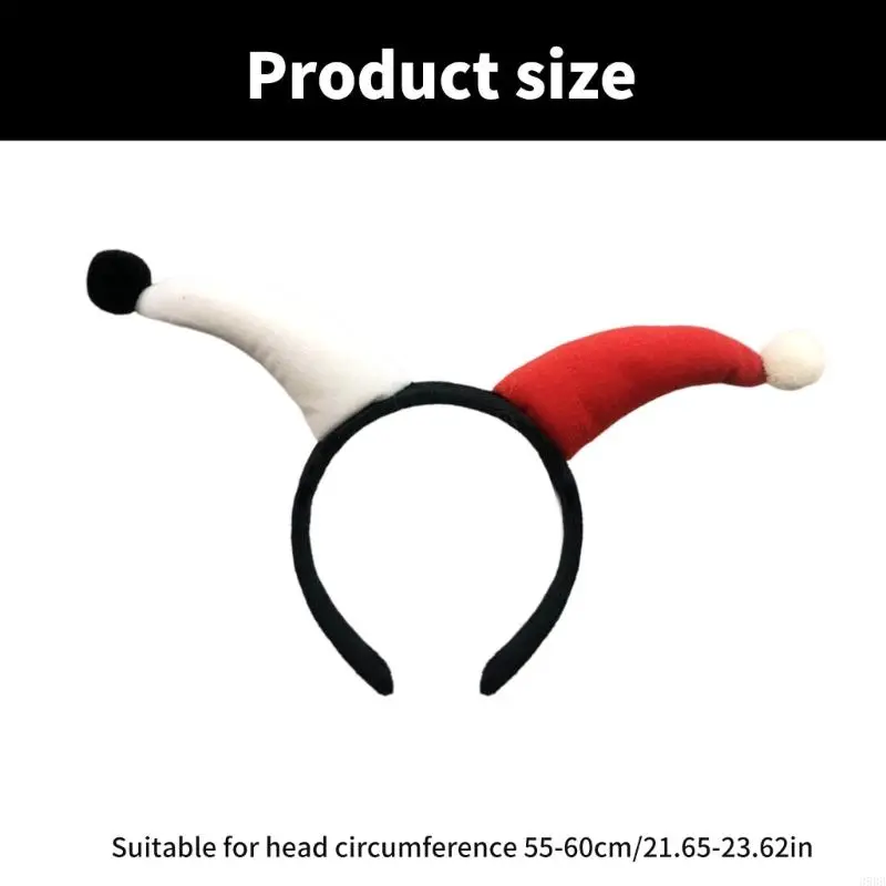 652F Unique Plush Clown Headband for Adults and Kids Perfect for Halloween and Costume Parties with 3D Exaggerated Horns