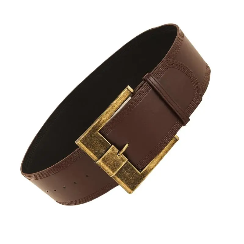 652F Girls Unique Waist Belt for Daily Costume Jewelry Waist Body Jewelry for Party Jeans Wide Belt Cowboy Chain
